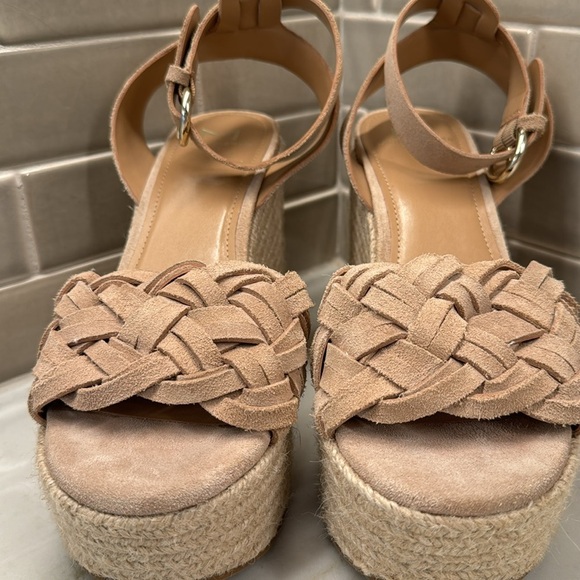 Marc Fisher ODILIA ESPADRILLE PLATFORM SANDAL Size7 M Natural Suede EUC - Picture 8 of 16